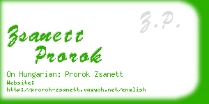 zsanett prorok business card